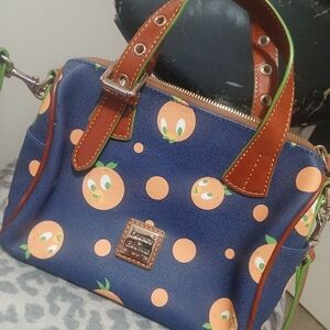 Dooney & Bourke Navy and Orange Satchel